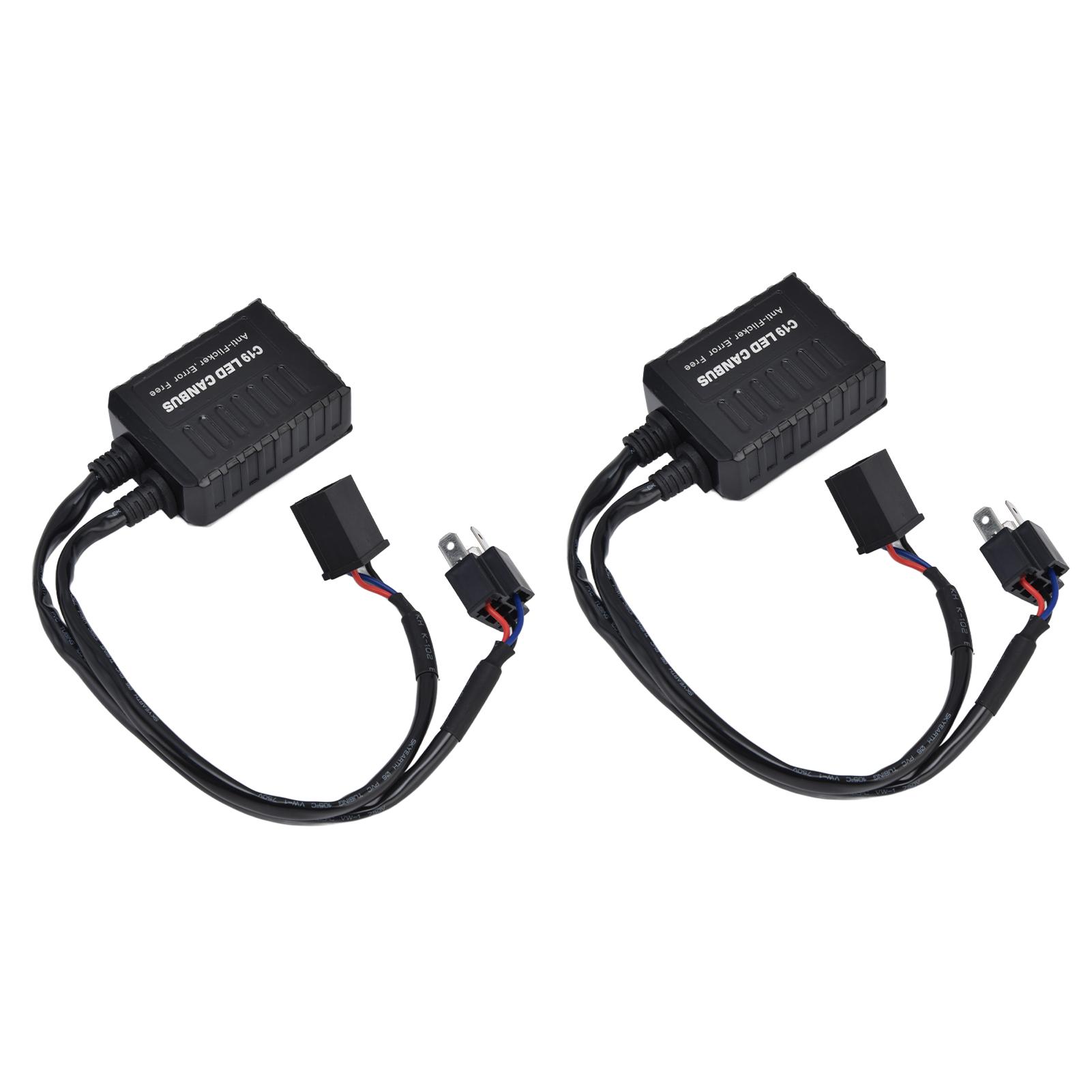 

2 шт. светодиодный декодер Canbus C19 H4 универсальный антимерцающий жгут фильтр аксессуар для лампы фары