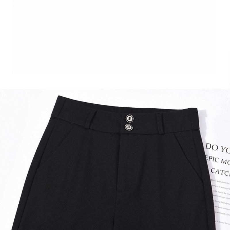 Schwarze Schlaghose mit hohem Bund Frühling Petite Bootcut Hose Lässig Vielseitig Taillenformend Anzughose für Damen