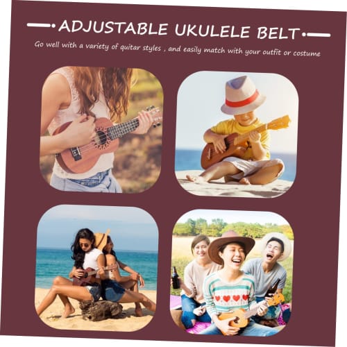 UPKOCH Ukulele Strap, Adjustable, No Drilling Required, Hook-and-Loop Leather, Lightweight and Comfortable, Perfect for Concerts and Practice