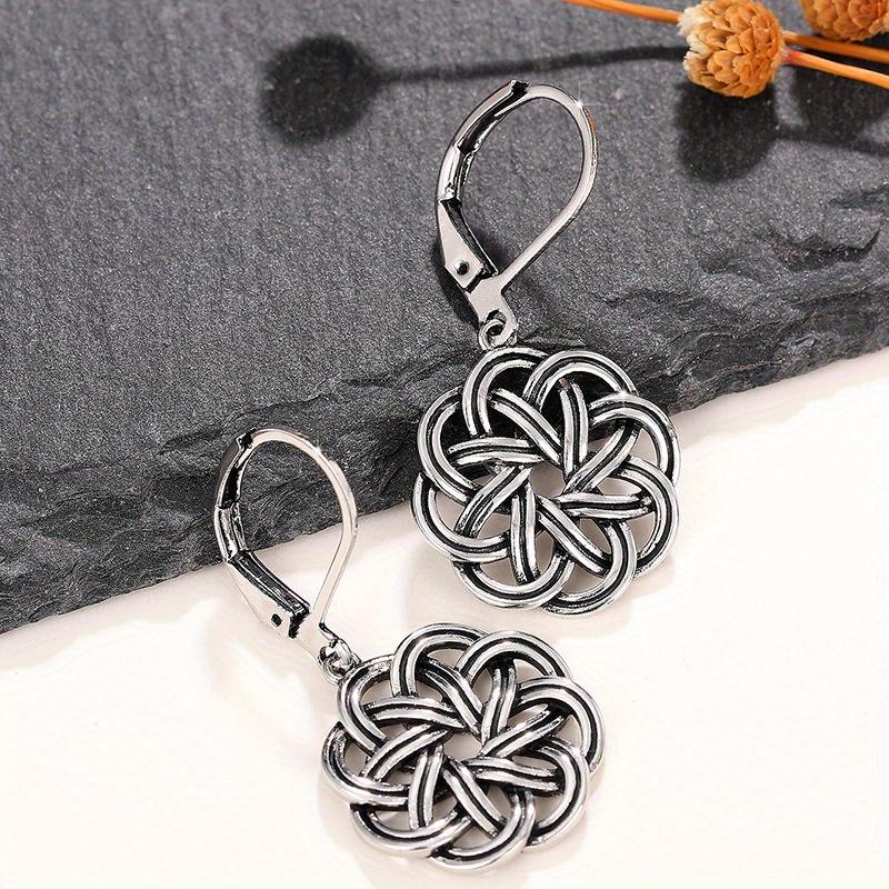 1 Pair of Fashionable Retro Earrings, with Empty Support, Elegant and Atmospheric Woven Earrings, Classical Ethnic Style Ear Buckles