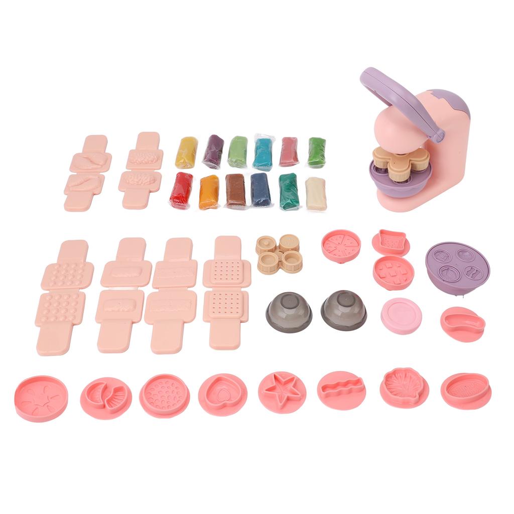 Kitchen Color Dough Toy 12 Color Doughs Various Moldings Safe Odorless Eco Friendly Kids Burger