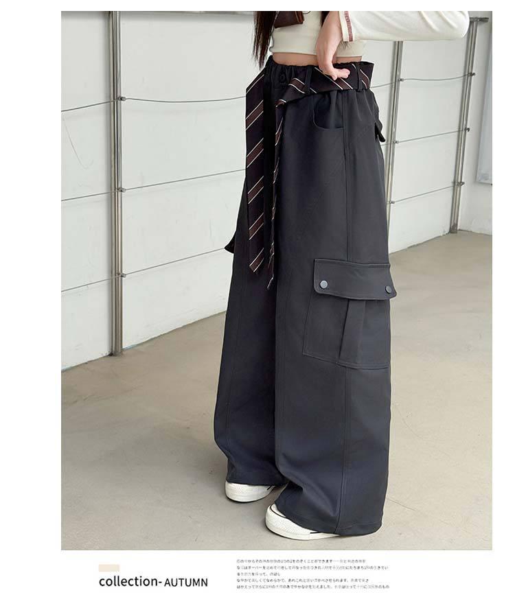 2025 Locker geschnittene Cargohosen für Mädchen: Vielseitige, trendige gerade Hose für Frühling & Herbst