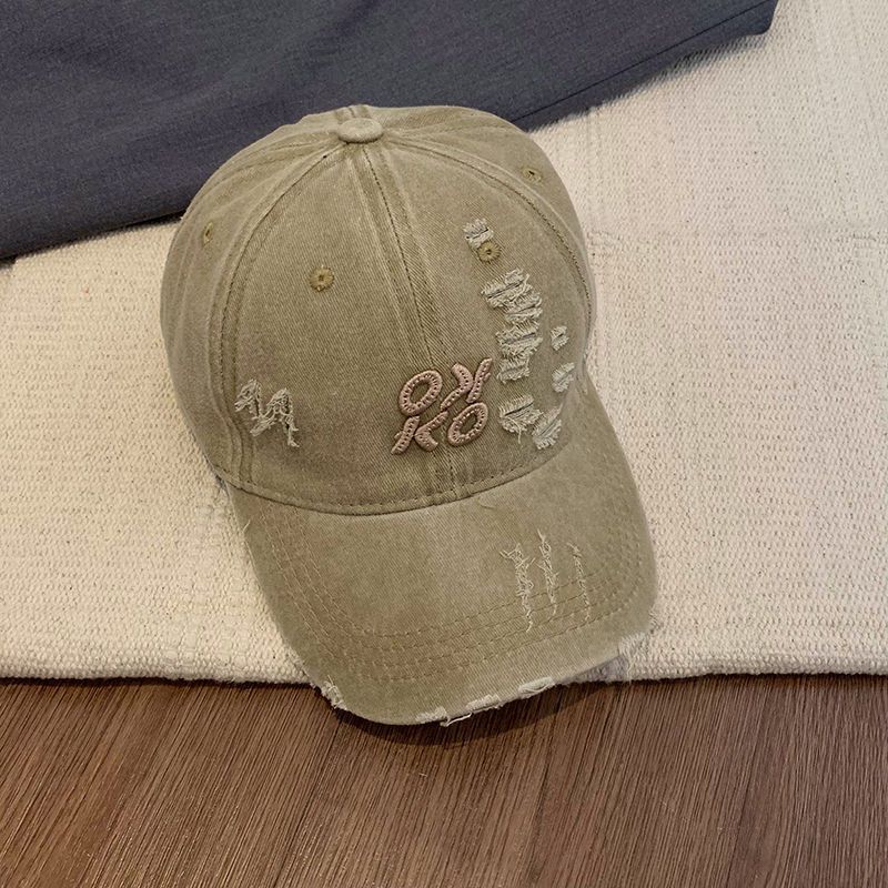 Vintage Distressed Baseball Cap for Women Spring Summer Washed Cotton Adjustable Snapback Hat Fashion Trendy Small Face