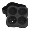 4 Grids Ice Ball Mold Reusable Food Grade Silicone Ice Ball Maker Tray Home Kitchen Utensils Black