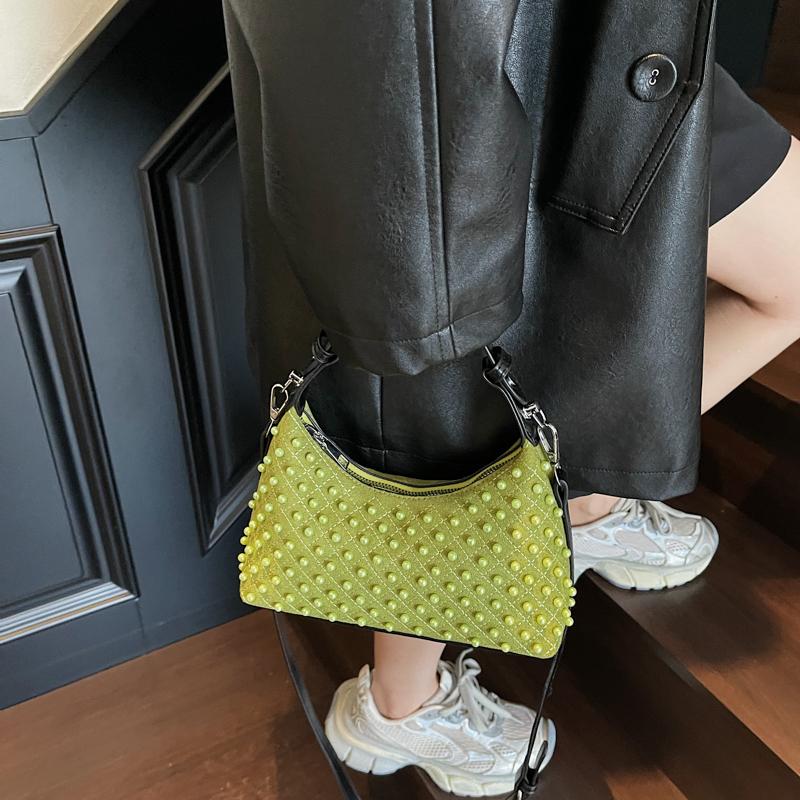 2025 New Rivet Women Bag PU Leather Shoulder Bags Fashion Diamond Inlaid Crossbody Bags For Women Small Shopping Messenger Bag