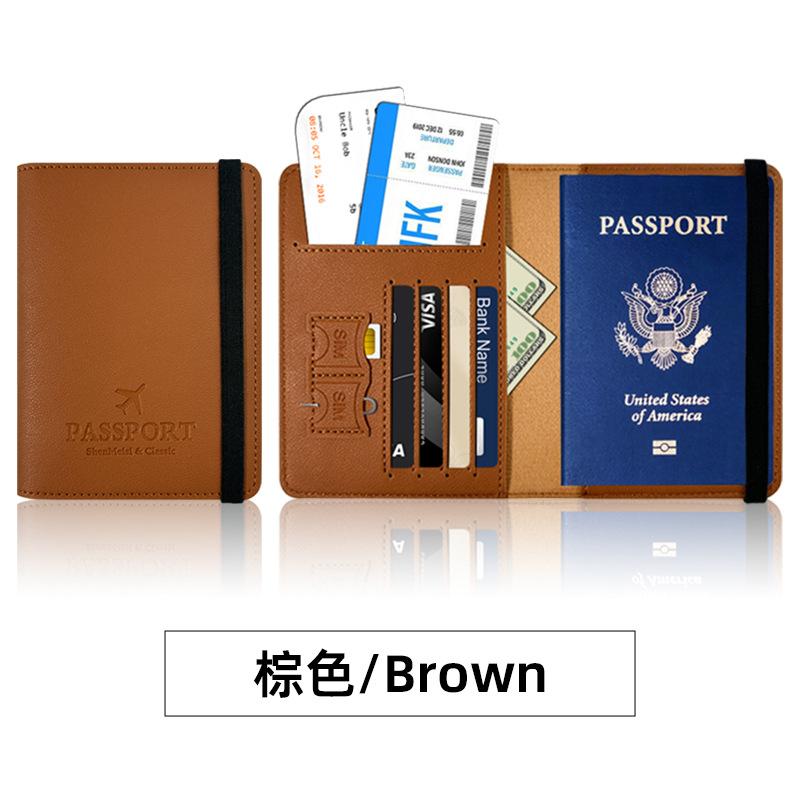 Multi-card Strap Passport Protection, This Set of Pu Thickened Leather Passport Clip Can Be Determined LOGO Leather Passport Bag