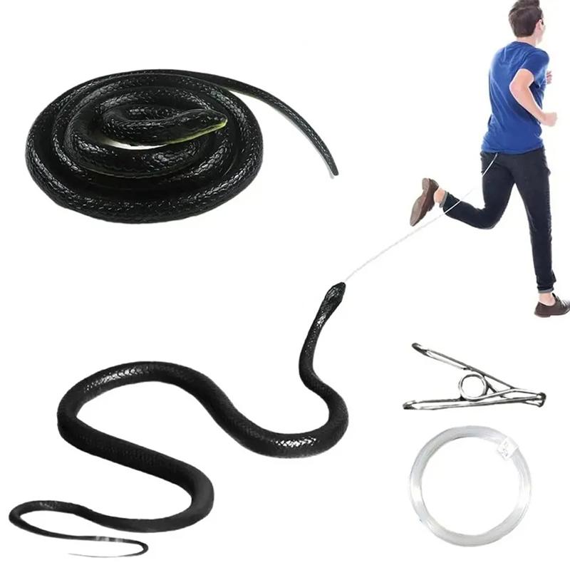 Snake Prank With String Clip Funny Large Realistic Rubber Snake Prank With String And Clip Rubber Fake Snake Model Fashion