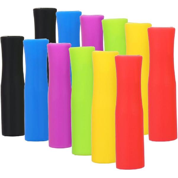 Silicone Straw Tips,Multicolored Food Grade Silicone Straw Tip Covers Fit for 8mm Wide Stainless Steel Straws And Glass Straws