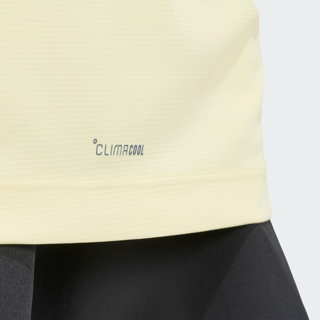 Adidas D4T Quick Dry T Shirts Men's Yellow Crew Neck Moderate