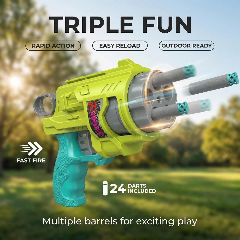 New Outdoor Kids Soft Bullet Blaster Manual Foam Dart Launcher Battle Toy Gun with Safe Ammo Multi-Color Options for Children's