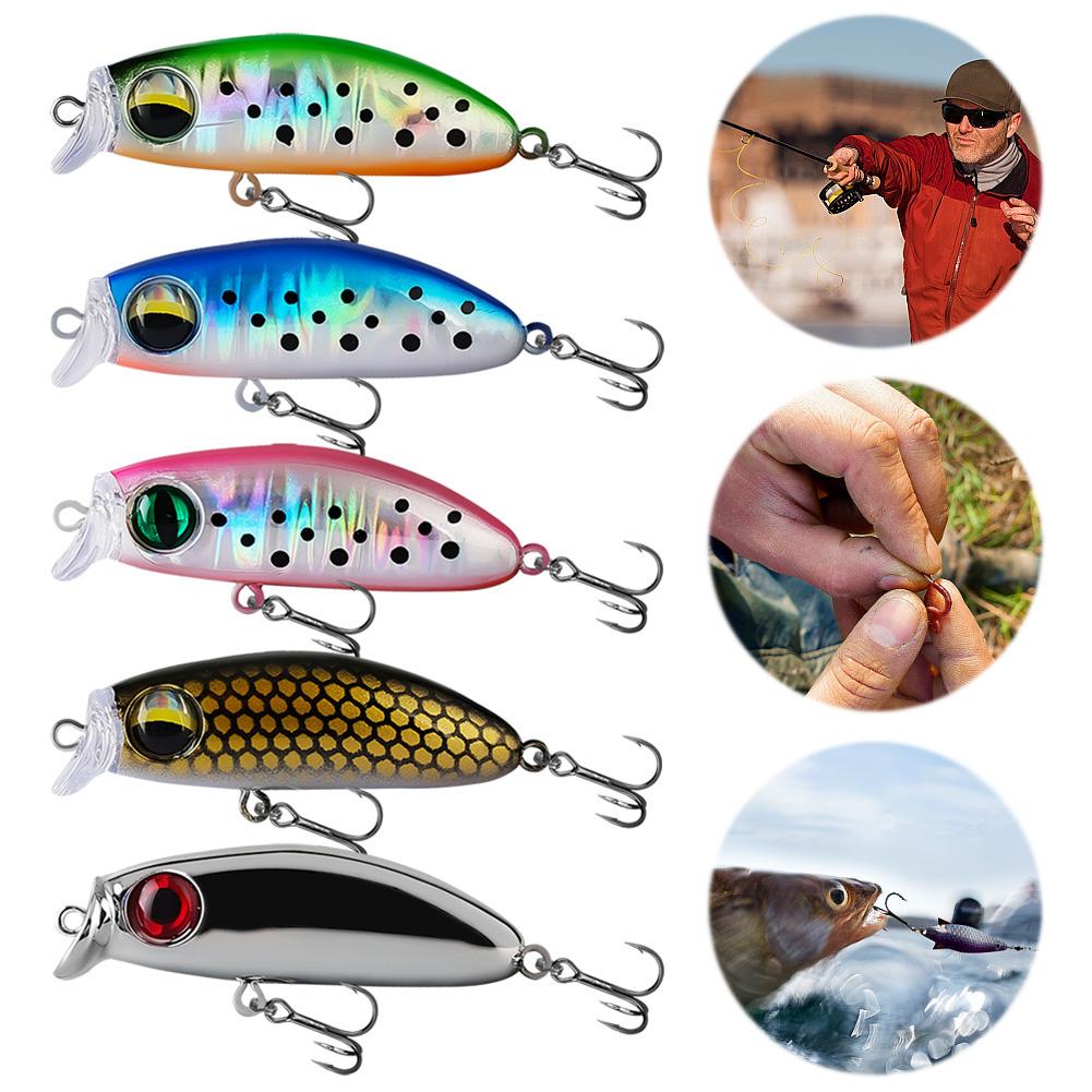 5 Stück gemischte Farben Minnow-Köder Künstlicher Hardbait Wobbler Angelköder für Forellen Barsch Karpfen Angelzubehör