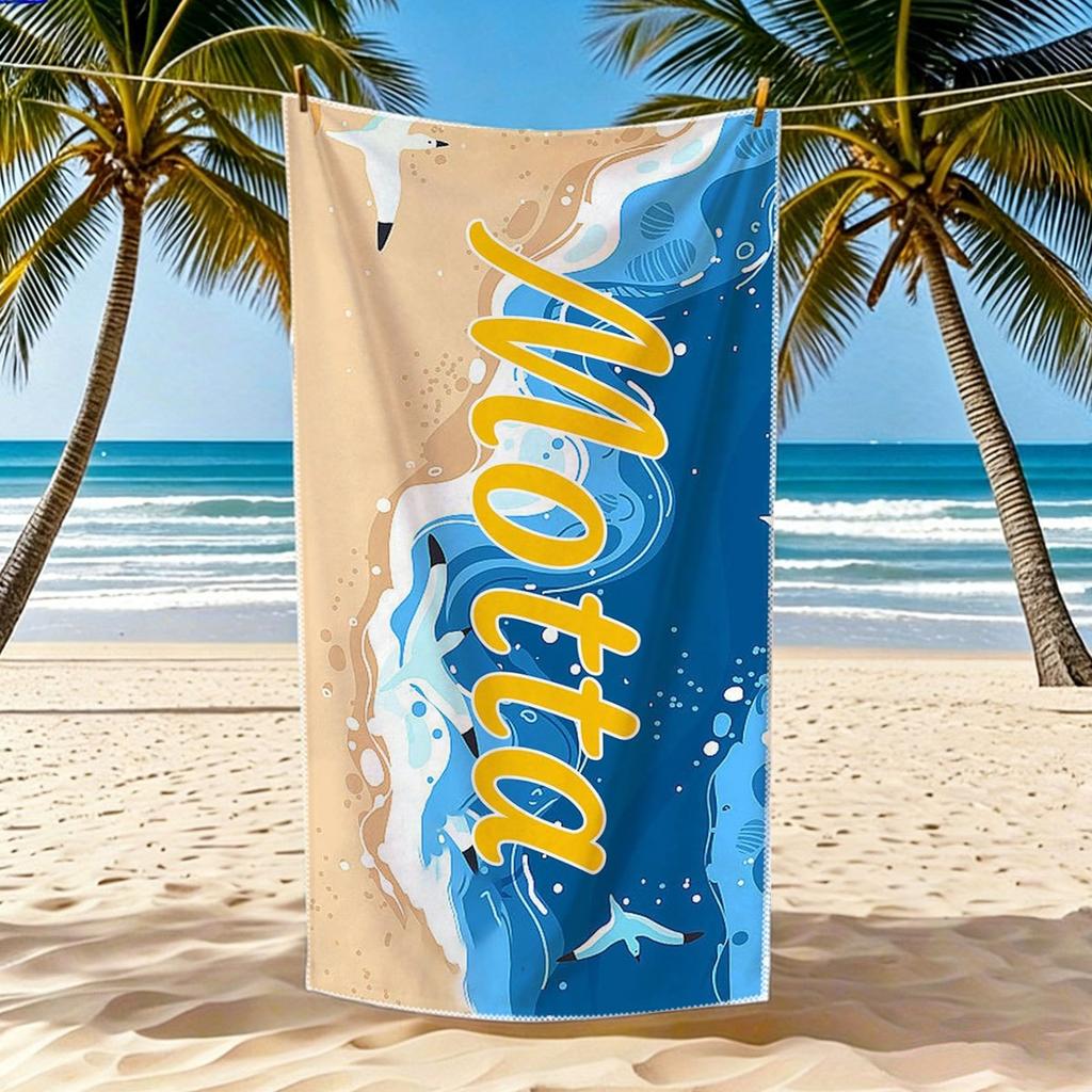 Custom Beach Towel Personalized Name Photo 160x80cm Microfiber Bath Towels All Season Soft Absorbent Blanket
