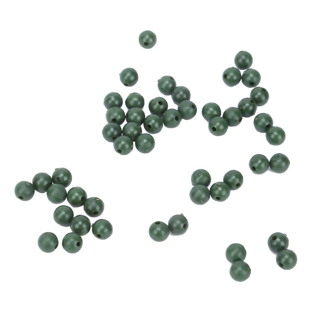 50pcs 8mm Space Beans Set Silica Gel Fishing Line Stopper Collision Avoidance BeansGreen