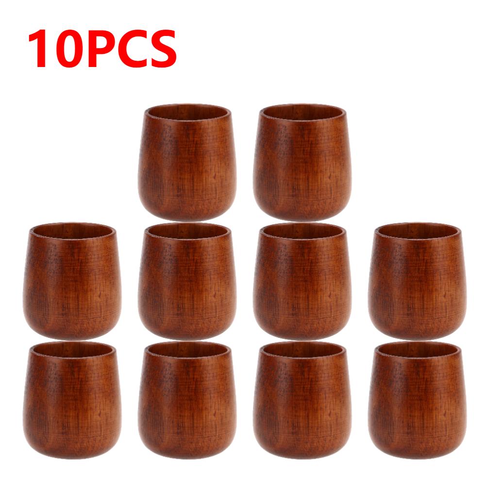 1-10PCS Coffee Cup Handmade Natural Jujube Wooden Cup Household Vintage Creative Eco-friendly Primitive Drinkware Accessories