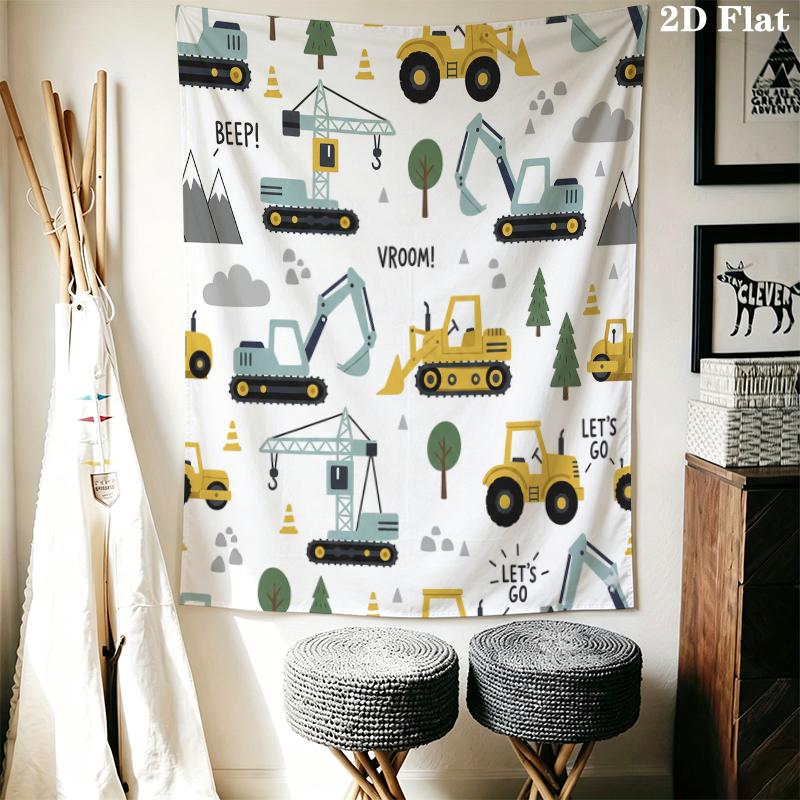 Cute Vehicle Wall Tapestry Aesthetic Wall Hanging Printed Fabric Blanket Decorative Tapestries for Bedroom Living Room Home Decor