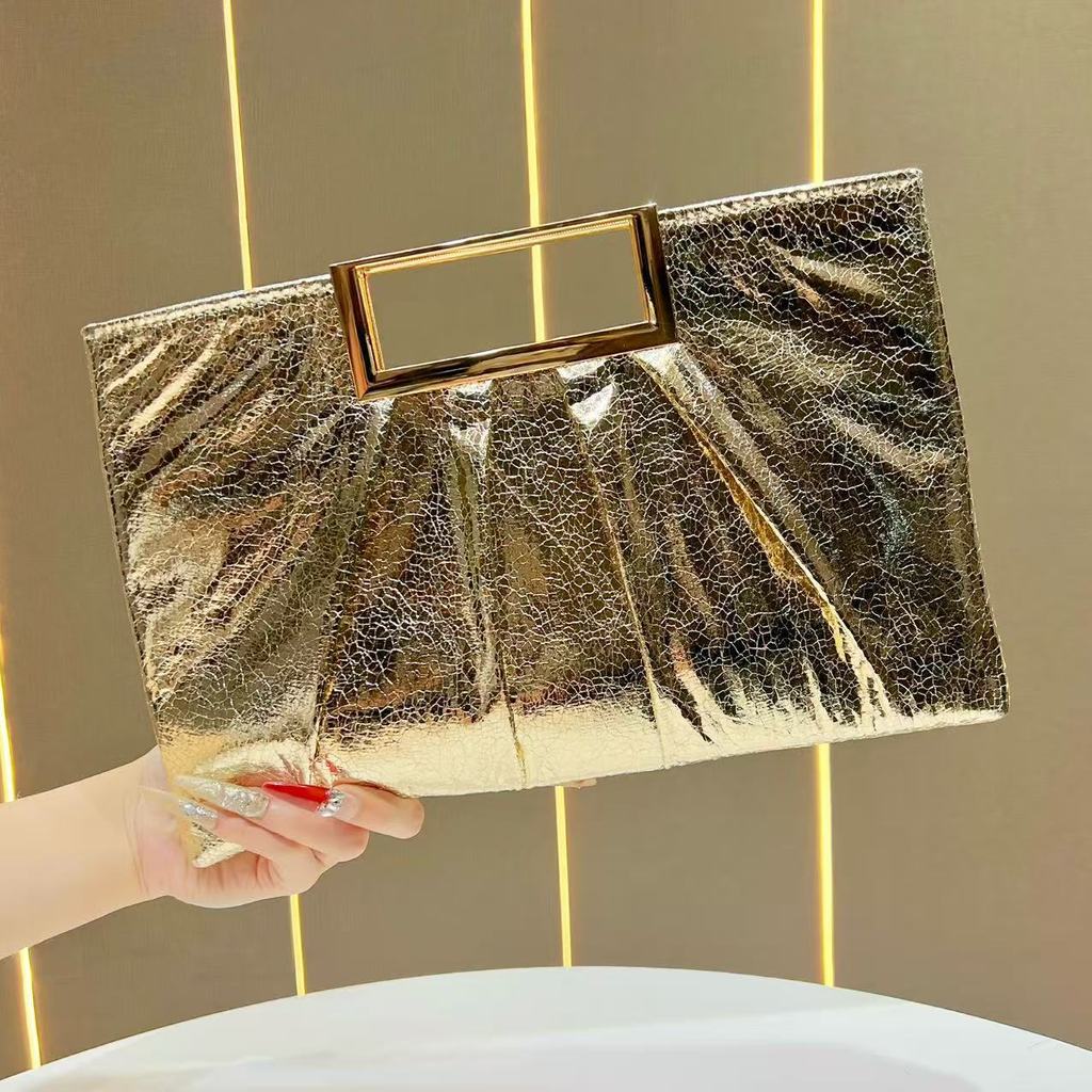 Elegant Sequined Evening Bag With Chain Strap For Formal Events