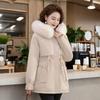 The New Mother's Autumn and Winter Coat Pie Overcomes Women's Medium and Long Waist and Thin Fleece Thickened Warm Padded Jacket