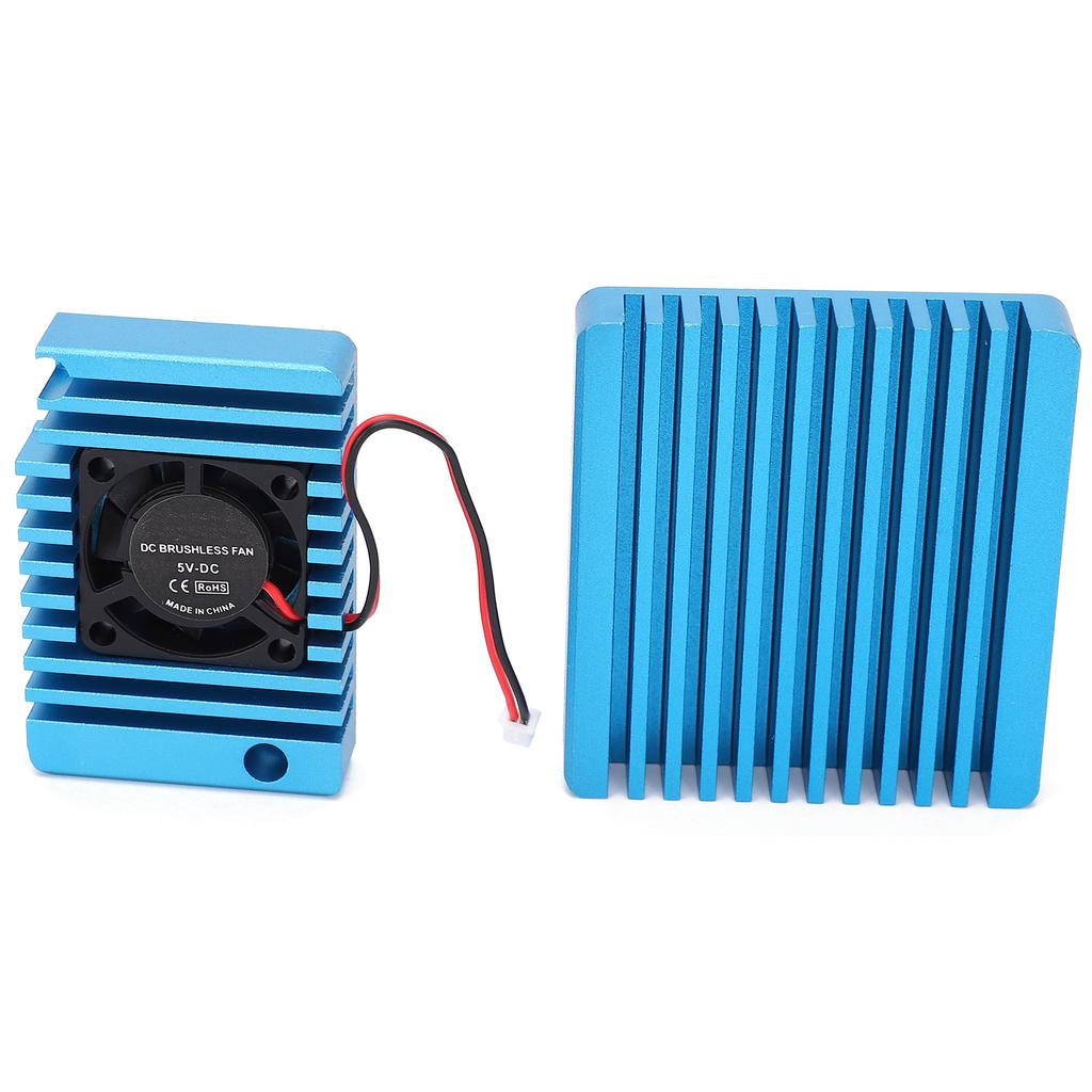 Aluminum Alloy Heat Sink Radiator with Mini Cooling Fan Heat Fin Cooler for NanoPi R2S