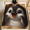 1Pc Cartoon Print Flannel Blanket, High Quality Comfortable for All Seasons, Home Decor, Warmth and Comfort, Perfect for Christmas Birthday Gift