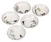 Kutani Ware Iwataya 4.5 Inch Plates Set - Walking Weather K9-73