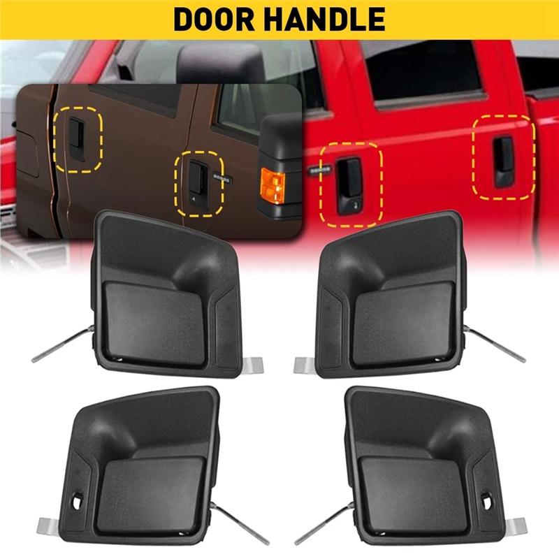 4Pcs Exterior Door Panel Handle Kit For Ford F-250 99-16 F350 7C3Z2522405AA 4C3Z2522404AAA 7C3Z2626601AA 7C3Z2626600AA