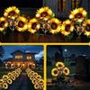 Solar Sunflower Garden Light, Realistic Sunflower Solar Powered Outdoor Light, Waterproof Auto On/Off Decorative Light for Patio Backyard