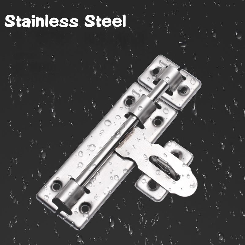 1 Set 4/6/8 Inch Hardware Door Lock,Stainless Steel Barrel Bolt Latch With Padlock Clasp for Locking Door Window Drawer Cupboard