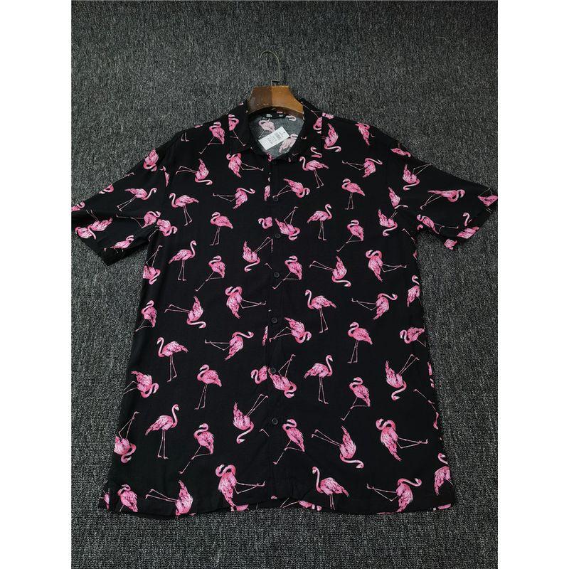 

Сбор утечек! Европейская и американская мужская однотонная уличная быстросохнущая летняя тонкая рубашка оверсайз с принтом и короткими рукавами Maychao повседневная рубашка Black figure XS