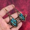 Copper chrysocolla earring copper wire wrapped earring handmade gemstone earrings copper jewelry gifts for wife dangle earring wire jewelry