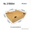 LeYongTu Disposable Kraft Paper Rectangular Food Containers