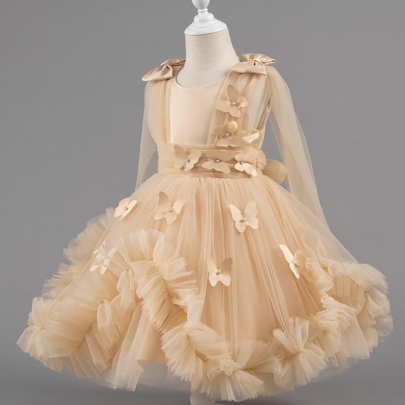 Little Girls Puffy Tulle Princess Dress For Birthday Wedding Stage Performance