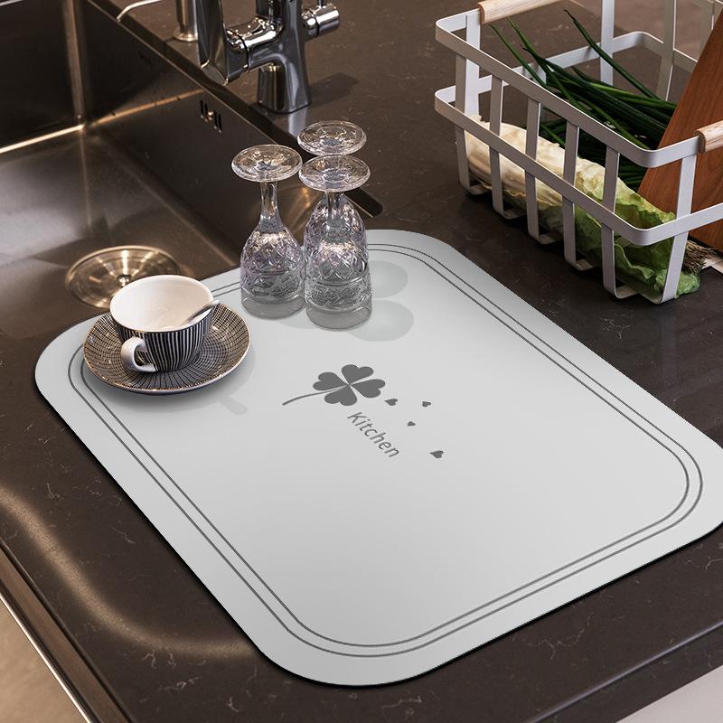2 buc Covoraș de Drenaj Bucătărie Absorbție Apă Gospodărie Aparat de Cafea Anti-opărire și Anti-alunecare Covoraș de Masă