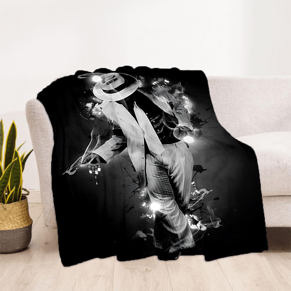1pc Michael Jackson Dancing Figure Outdoor Blanket Lightweight Flannel, Soft & Warm, All-Season Use for Sofa, Outdoor, Camping, Living Room046