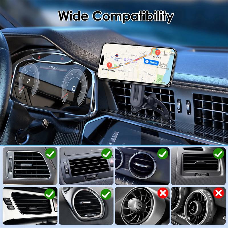 For Magsafe Car Mount, Air Vent/Dashboard Magnetic Phone Holder For Car Phone Holder Mount For Iphone 16/16E/15/14/13/12/Samsung