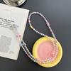 Girl color beaded mobile phone case long chain lanyard diagonal span women's new dopamine hanging chain niche