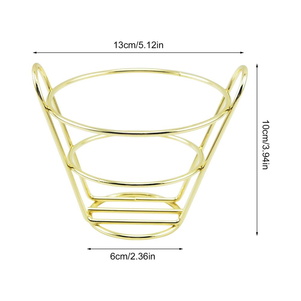 French Fry Holder Stainless Steel Heavy Duty Cone Like Fry Basket French Fries Holder Food Restaurant Table Serving Supplies