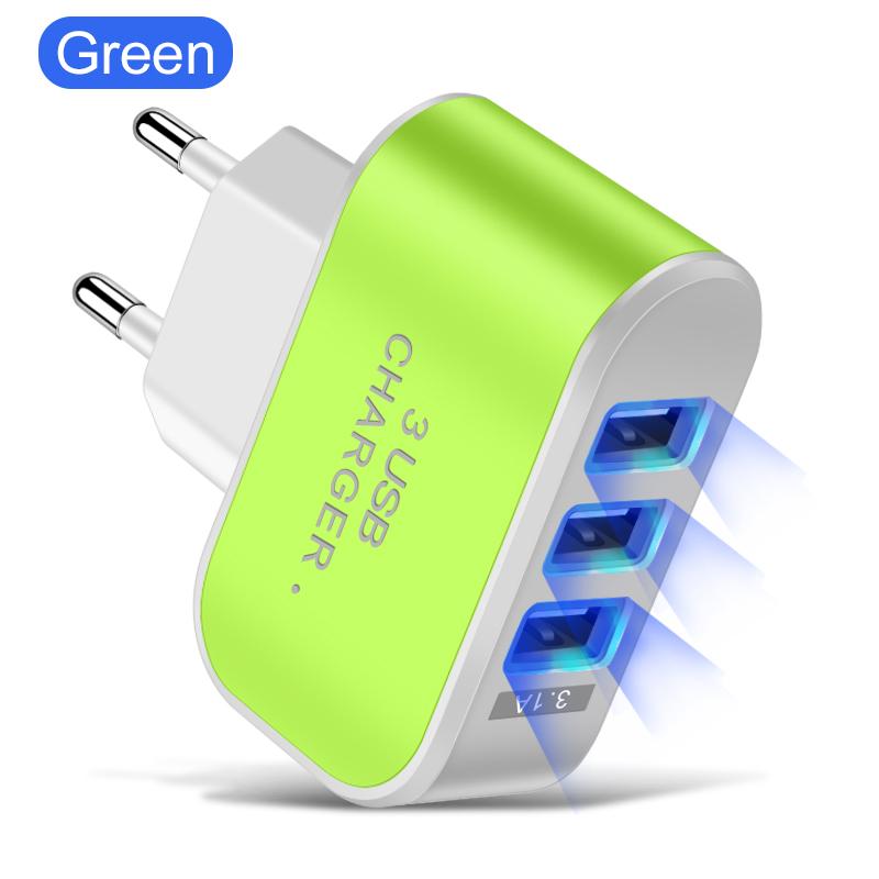 3 USB Ports Multifunctional Charging Head 5V 1A USB Charging Head Single USB Mobile Phone Charger
