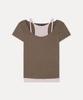 MIXXO Halter Layered Short Sleeve T-Shirt_Miwhwg529A