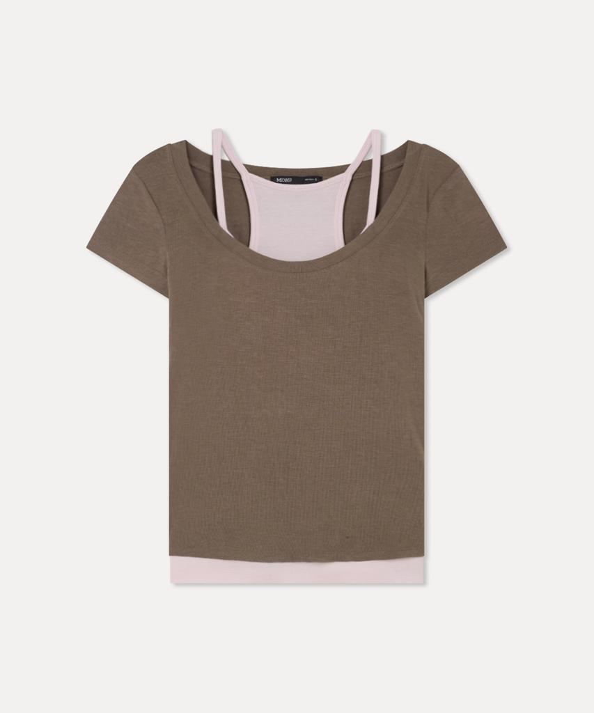 MIXXO Halter Layered Short Sleeve T-Shirt_Miwhwg529A