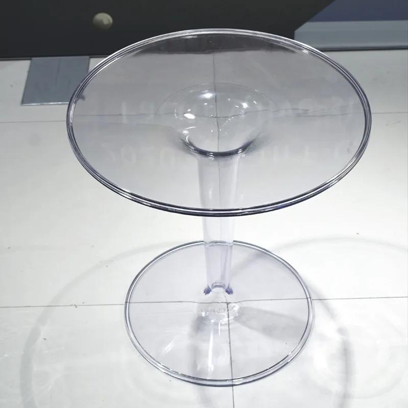 Kreatywny akrylowy stolik boczny, stolik narożny, mały okrągły, nowoczesny, biurko, negocjacja, stolik kawowy, przezroczysty, mały stolik kawowy