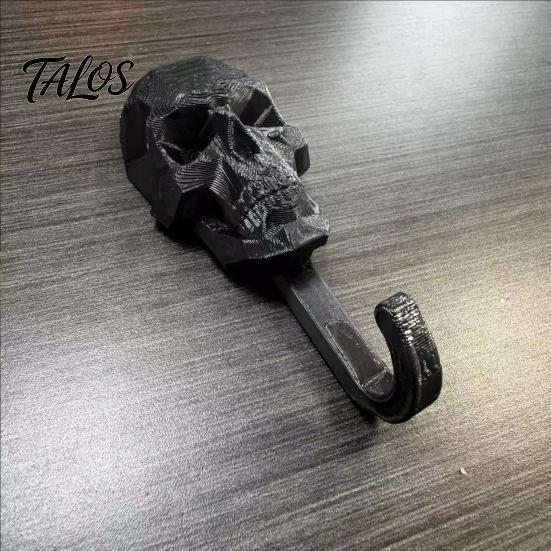 Personalized Gothic Storage Hook Skull Wall Hook, 3D Printed Decorative Adhesive Key Bedroom Necklace Jewelry Rack Holder, Mounted Organizer for Home