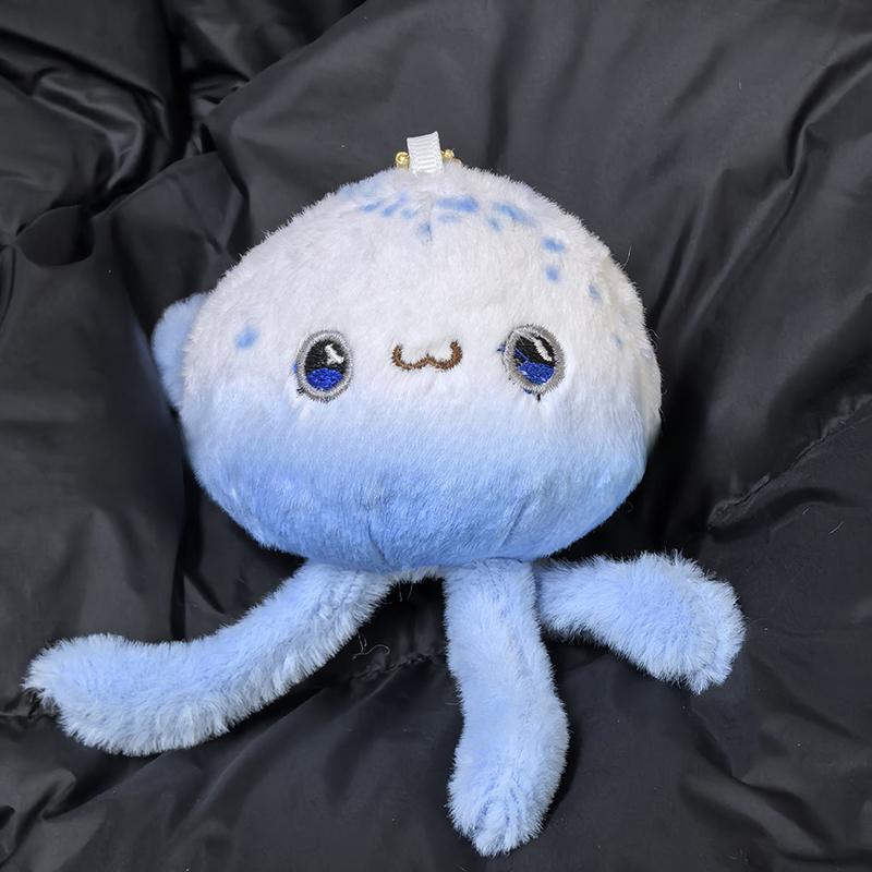 Aquarium Blue Jellyfish Plush Pendant Women Cute Simulation Animal Plush Doll Pendants Key Soft Plushies Backpack Keychain