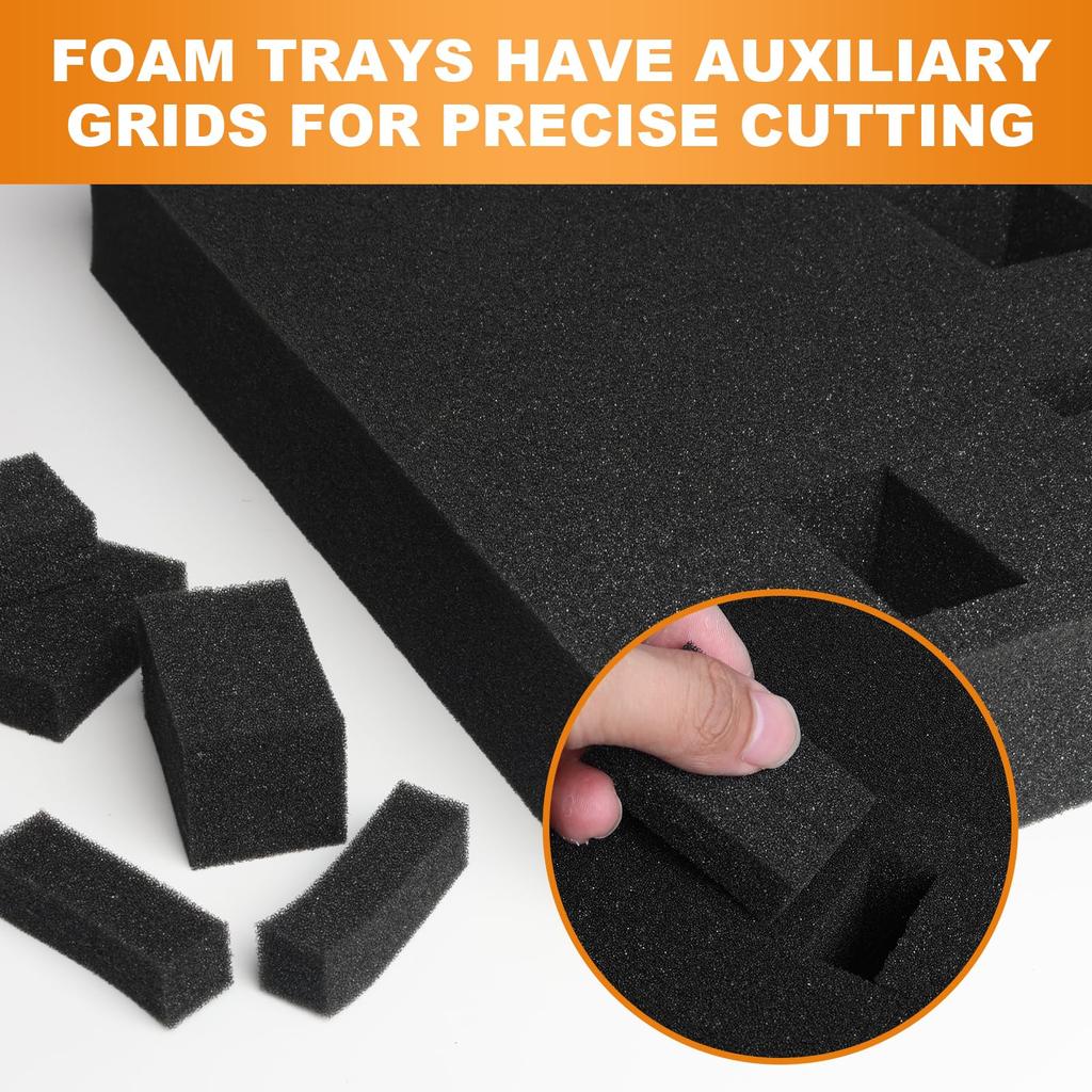 4 Pack Pre-Cut Tool Box Foam,Tool Case Shadow Foam Inserts,Foam Insert for Transportation,Premium Foam Cutting for Packaging