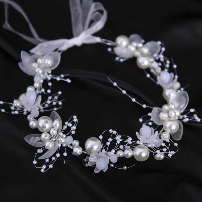 Pearl Flower Headband Bridal Headdress Wedding Crown Fashion The Wreath Bracelet Band Tiaras Crystal Headpiece Hair Jewelrys