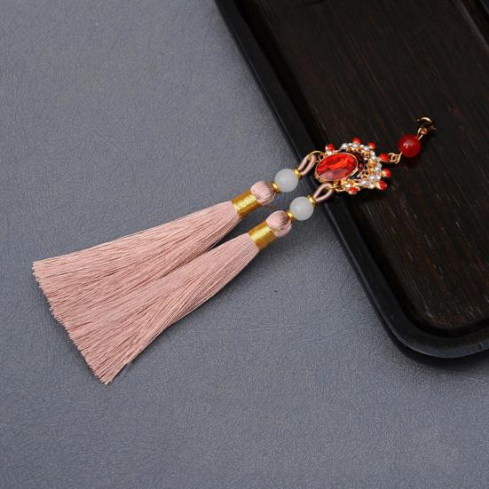 Tassel Pendant Facial Makeup Opera Car Decoration Hanging Accessories with Imitation Pearls Decor Hanfu Decoration