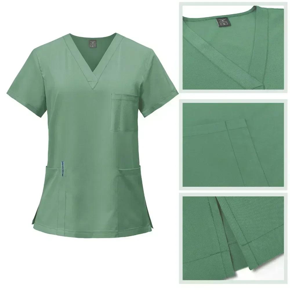 Cooles Stretch-Gewebe Scrub-Top und Cargo-Hose Set SCRUBS Damen Atmungsaktive Scrubs Uniform Laborkittel