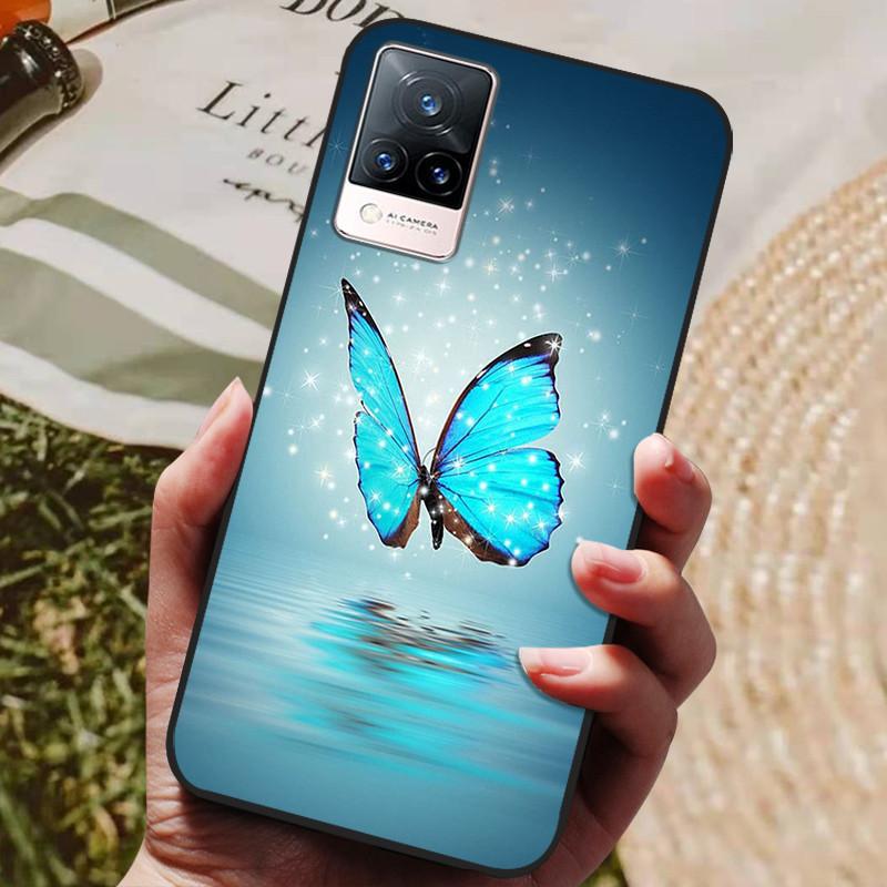 Dla Etui Coque vivo V21e Silikonowe Etui na Telefon z Tylną Pokrywą Dla vivo V21e Etui Miękki Bumper Funda na vivo V2061 V21 e V 21e 6.44" Torba