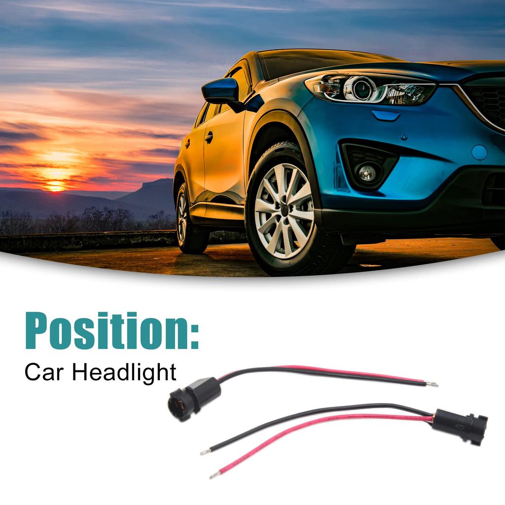 ACROPIX 2pcs Car T5 Panel Light Lamp Bulb Extension Wire Harness Socket Connector Black