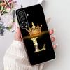 For Samsung M56 Case SM-M566B Clear Fashion A-Z Letters Luxury Flowers Crown Soft TPU Bumper For Samsung Galaxy M56 Back Cover