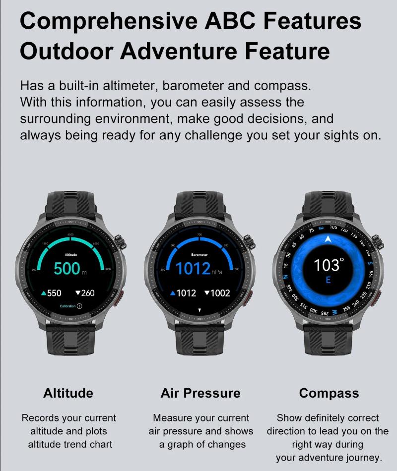 2026 Neue Militär Sport Smartwatch 1,43 Zoll AMOLED Display 4 GB Speicher GPS Offline-Karte 3ATM Wasserdicht Bluetooth-Anruf Fitness Mode Smartwatch